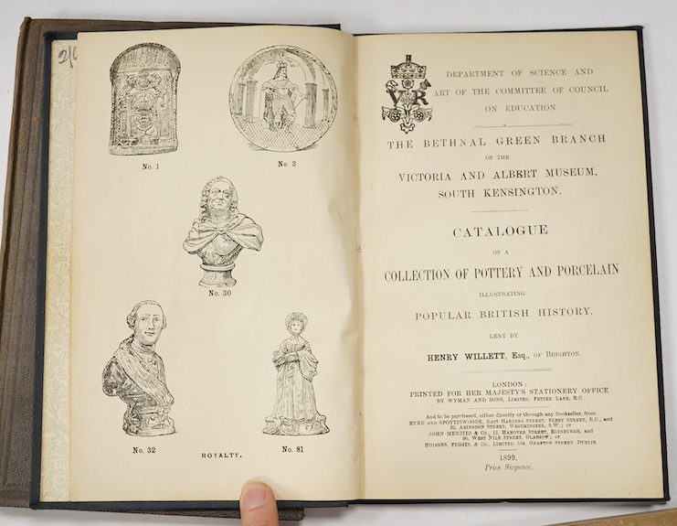 [Sussex Interest] Willett, Henry. - Catalogue of the Cretaceous Fossils in the Brighton Museum, 1871; The Record of the Sub-Wealden Exploration, Brighton 1878; Bethnal Green Museum - Catalogue of the Pottery and Porcelai